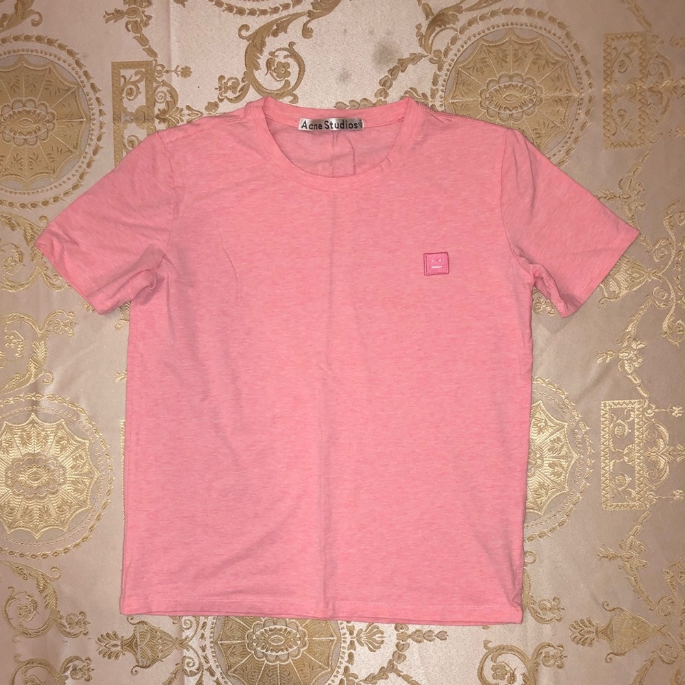 NWOT Simple Pink Shirt with Cute Boxy Logo